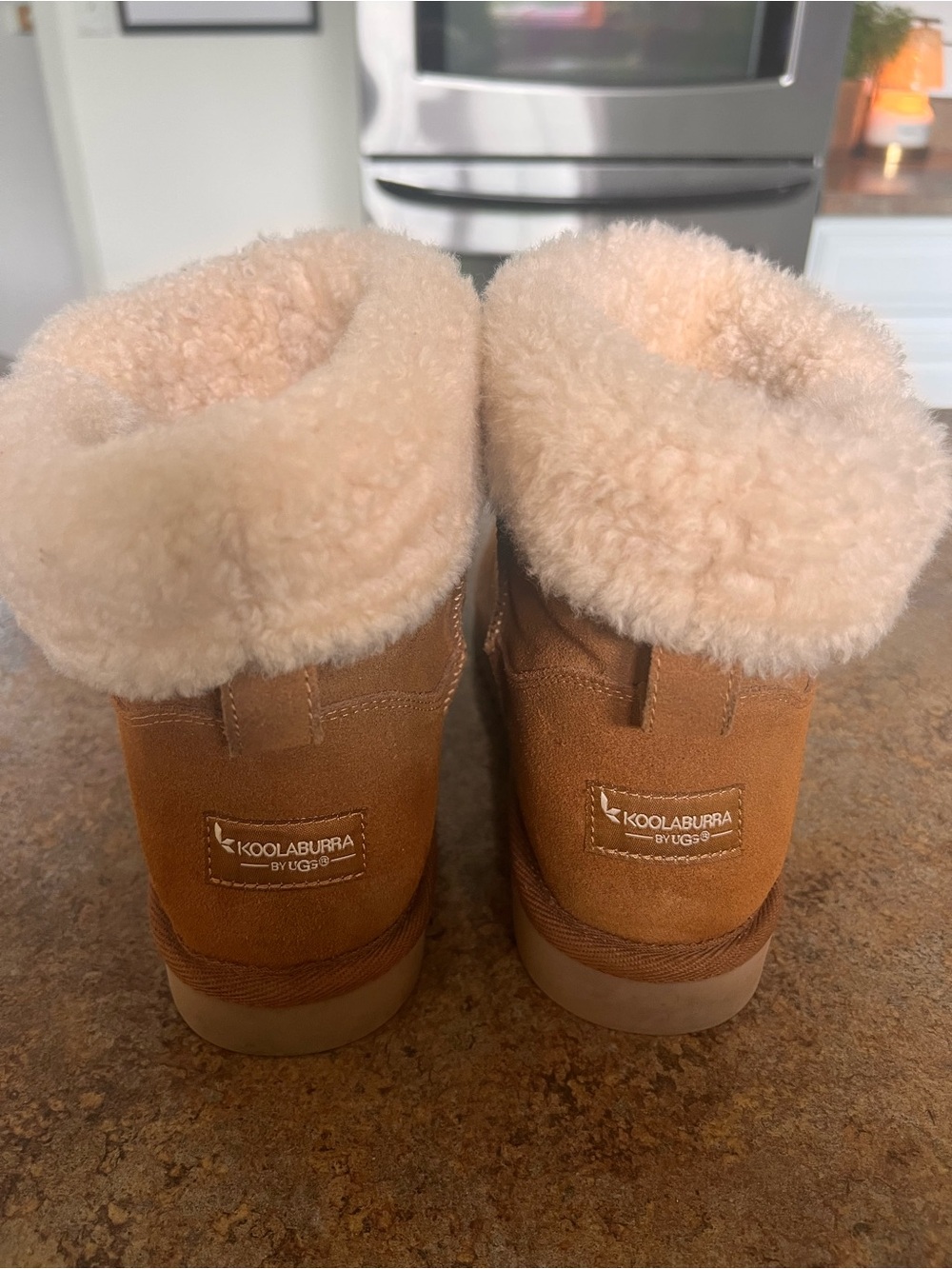 Koolaburra Tan Suede Cozy Shearling Boots
